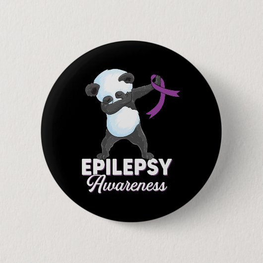 Epilepsie Bewusstsein Monat Dabbing Panda Epilepsy Button (Vorderseite)