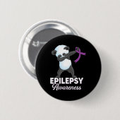 Epilepsie Bewusstsein Monat Dabbing Panda Epilepsy Button (Vorne & Hinten)