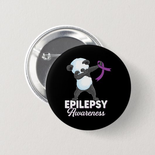 Epilepsie Bewusstsein Monat Dabbing Panda Epilepsy Button (Vorne & Hinten)