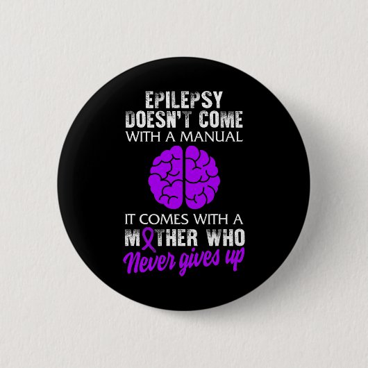 Epilepsie Bewusstsein Mutter Lila Schleimhaut Button (Vorderseite)