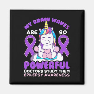 Epilepsie Bewusstsein Niedlich Unicorn Lila Ribbon Magnet