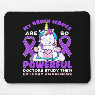 Epilepsie Bewusstsein Niedlich Unicorn Lila Ribbon Mousepad