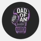 Epilepsie Bewusstsein Proud Vater Lila Ribbon Seiz Runder Aufkleber (Vorderseite)