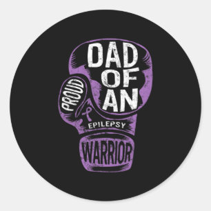 Epilepsie Bewusstsein Proud Vater Lila Ribbon Seiz Runder Aufkleber
