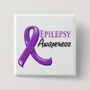 Epilepsie Bewusstsein Ribbon Button
