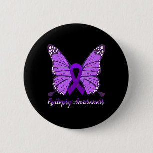 Epilepsie Bewusstsein Schmetterling Lila Ribbon-Ep Button