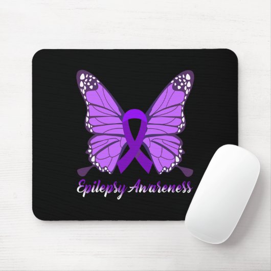Epilepsie Bewusstsein Schmetterling Lila Ribbon-Ep Mousepad (Mit Mouse)