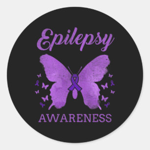 Epilepsie-Bewusstsein Schmetterling Vintage  Runder Aufkleber