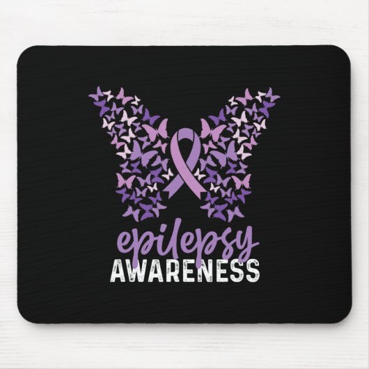 Epilepsie-Bewusstsein Schmetterlingsband 1 Mousepad (Vorne)