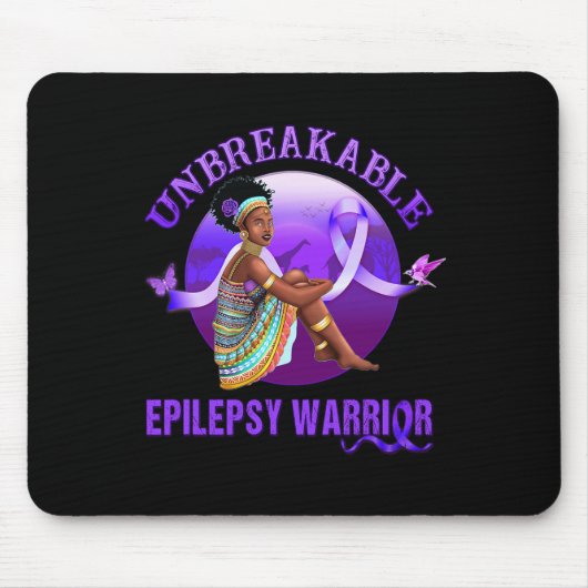 Epilepsie Bewusstsein Schwarze Frauen Unzerbrechli Mousepad (Vorne)
