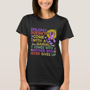 Epilepsie-Bewusstsein Sonnenblume Krieger Lila Vin T-Shirt