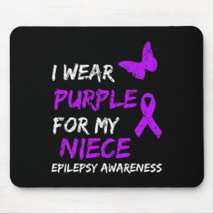 Epilepsie Bewusstsein trage ich Lila für mein Nich Mousepad