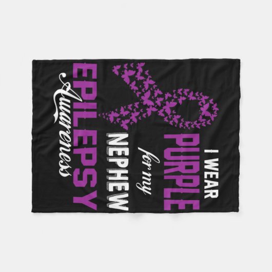 Epilepsie Bewusstsein trage ich Lila für meine Nep Fleecedecke (Vorderseite (Horizontal))