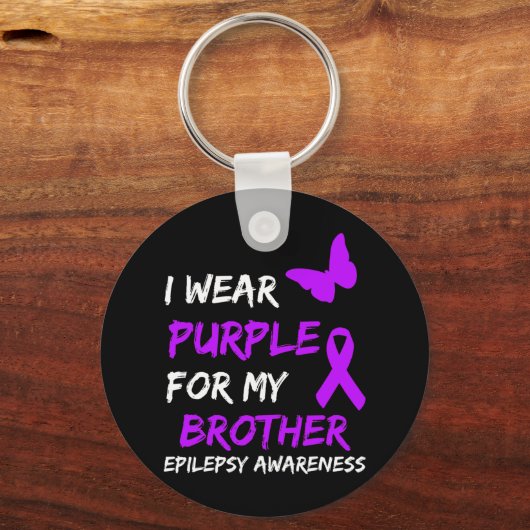 Epilepsie Bewusstsein trage ich Lila für meinen Br Schlüsselanhänger (Vorderseite)