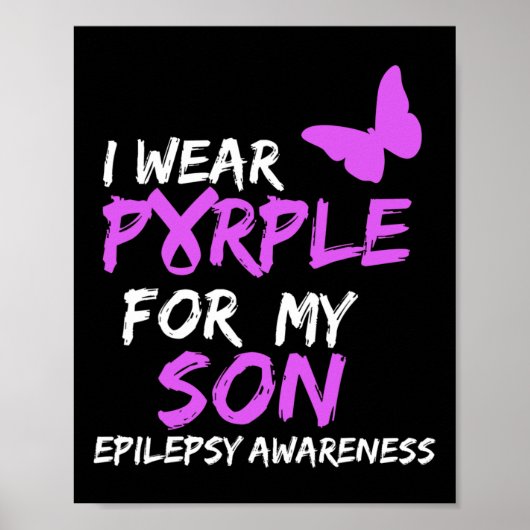 Epilepsie Bewusstsein trage ich Lila für meinen So Poster (Vorne)