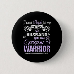 Epilepsie Bewusstsein Unterstützung Husband Warrio Button
