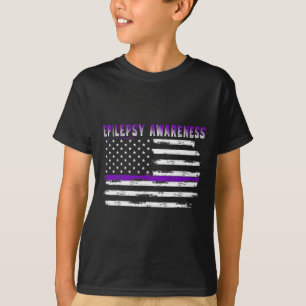 Epilepsie-Bewusstsein USA-Flagge Amerikanische Epi T-Shirt