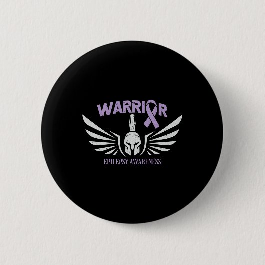 Epilepsie-Bewusstseins-Krieger-Schleife Button (Vorderseite)