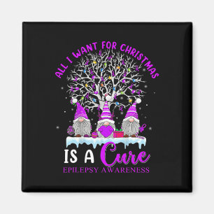 Epilepsie-Bewusstseins-Ornament Weihnachtsbaum-Gno Magnet
