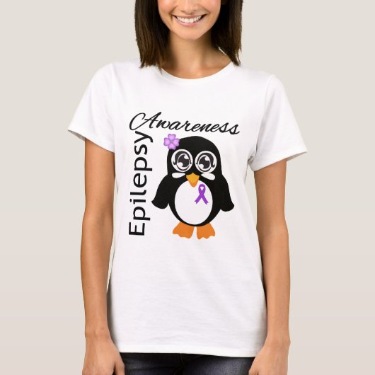 Epilepsie-Bewusstseins-Pinguin T-Shirt (Vorderseite)