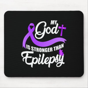 Epilepsie-Bewusstseins-Schleife Mein Gott ist stär Mousepad