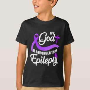 Epilepsie-Bewusstseins-Schleife Mein Gott ist stär T-Shirt