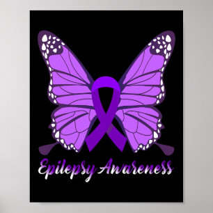 Epilepsie-Bewusstseins-Schmetterling Lila Band Epi Poster
