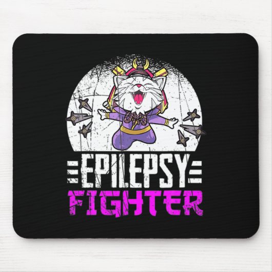 Epilepsie Bewusstseinsmonat Ninja Katzenepilepsie Mousepad (Vorne)