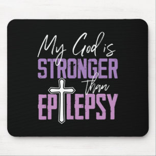 Epilepsie Bewusstseinsribbon Mein Gott ist stärker Mousepad