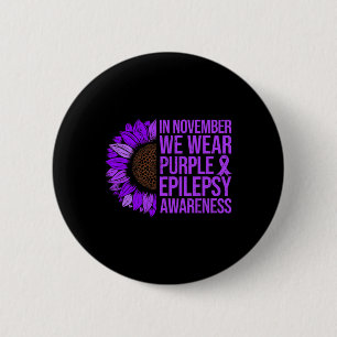 Epilepsie-Bewusstseinssonnenblume Im November trag Button
