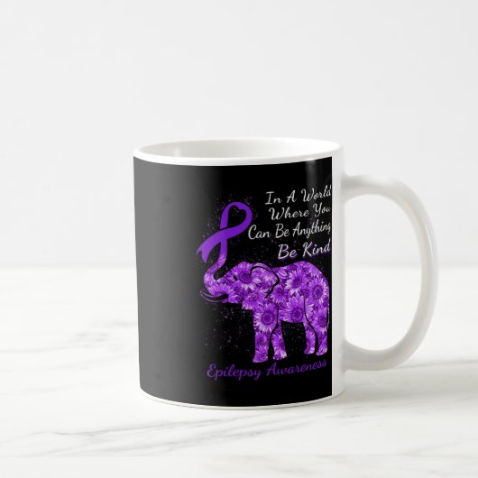 Epilepsie-Bewusstseinssonnenblumen-Elefant Sei net Kaffeetasse (Rechts)