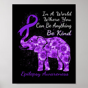 Epilepsie-Bewusstseinssonnenblumen-Elefant Sei net Poster