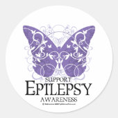 Epilepsie Butterfly Runder Aufkleber (Vorderseite)