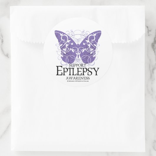 Epilepsie Butterfly Runder Aufkleber (Tasche)