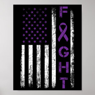 Epilepsie Fighter USA Flag - Kampf Epilepsie Aware Poster