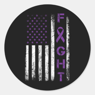 Epilepsie Fighter USA Flag - Kampf Epilepsie Aware Runder Aufkleber