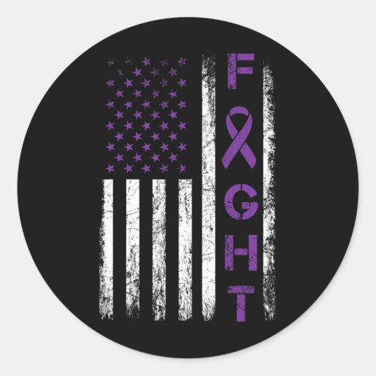 Epilepsie Fighter USA Flag - Kampf Epilepsie Aware Runder Aufkleber (Vorderseite)