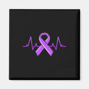 Epilepsie Heartbeat Tees Mamas Lila Ribbon Awarene Magnet