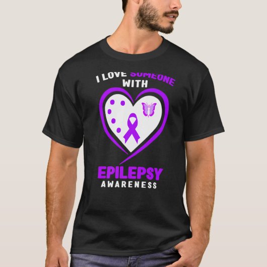 Epilepsie I Liebe Jemand mit Epilepsie Bewusstsein T-Shirt (Vorderseite)