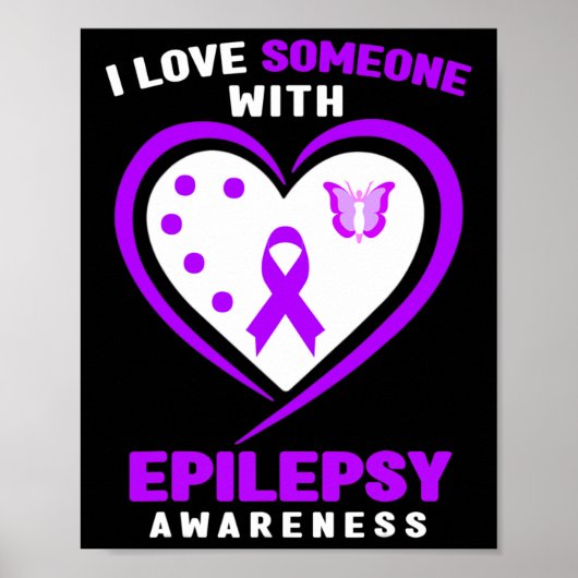 Epilepsie - Ich Liebe jemandem mit Epilepsie-Bewus Poster (Vorne)