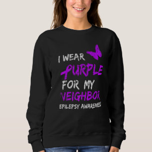 Epilepsie Ich trage Lila für mein Nachbarland Ribb Sweatshirt