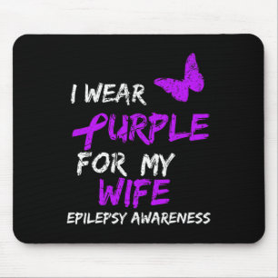 Epilepsie Ich trage Lila für meine Ehefrau Ribbon Mousepad