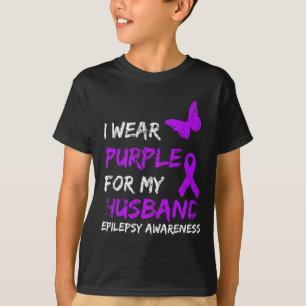 Epilepsie Ich trage Lila für meinen Mann Ribbon T-Shirt