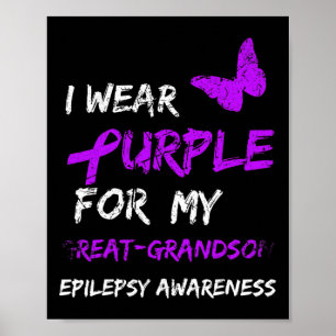 Epilepsie Ich Trage Lila Für Meinen Ur-Enkel Ribbo Poster