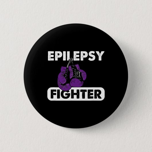 Epilepsie Kämpfer Boxüberlebende Lila Schleife Button (Vorderseite)