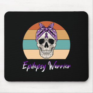 Epilepsie Krieger Vintage Schädel Lila Band Epile Mousepad