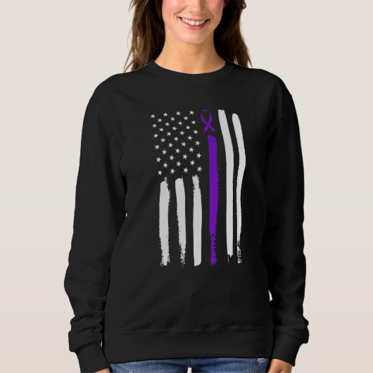 Epilepsie Lila Awareness Band 4. Juli Ameri Sweatshirt (Vorderseite)