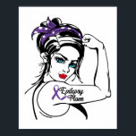 Epilepsie Mama Bewusstsein Rosie Riveter Ribbon Poster<br><div class="desc">Dieser lustige Tag der Epilepsie Bewusstsein Tag Monat Unterstützung Design lautet "Epilepsie Mom". Das Design zeigt ein rosies Niveter. Es ist großartig für Mütter Tag oder Valentinstag.</div>