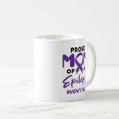 Epilepsie Mama Proud Mama eines Epilepsie-Kriegers Kaffeetasse (VorderseiteRechts)