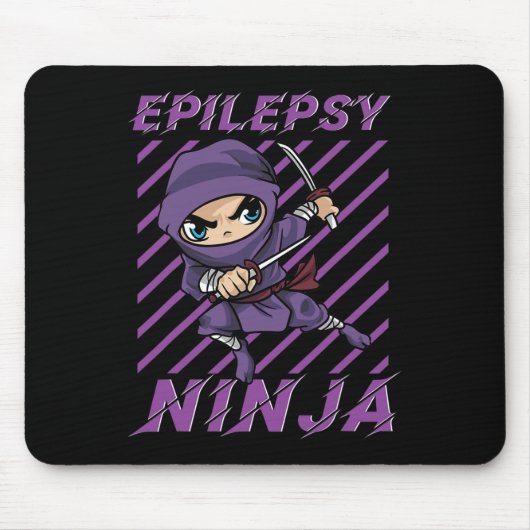 Epilepsie Ninja Lila Ribbon Krampfanfälle Sensibil Mousepad (Vorne)